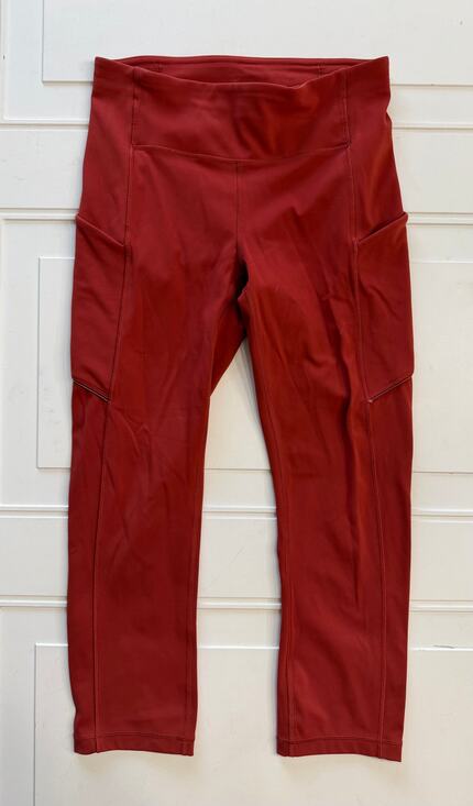 lululemon athletica Pants - Lululemon Womens sz 4 Burnt Orange Cropped Leggings Running Yoga Activewear